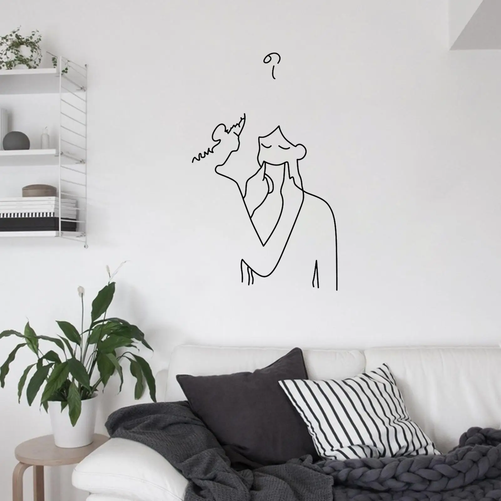 

Wall Stickers Wallpaper Poster Door Ornament Art Decor Background Decoration Crafts Paste Couple Decal for Living Room