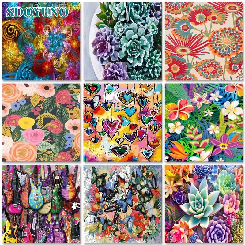 

SDOYUNO 40x50cm Painting by numbers Original gifts Canvas painting Flowers DIY Paint by numbers Unique gift Home decor