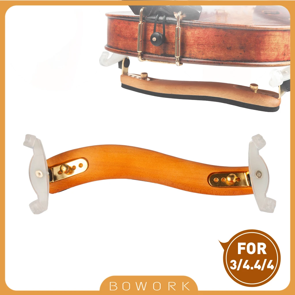 

High Profile Adjustable Maple Wood 4/4 Violin Shoulder Rest Soft Sponge Switch Feet Comfortable For Violinist Beginner Learner
