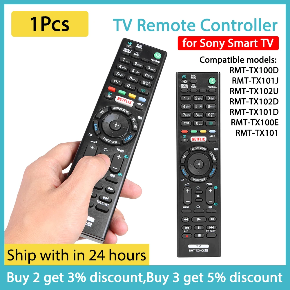 

1 шт. пульт дистанционного управления для Sony Smart TV RMT-TXTX101 101J TX102U RMT-TX100D TX101D TX102D TX100E, сменный пульт дистанционного управления