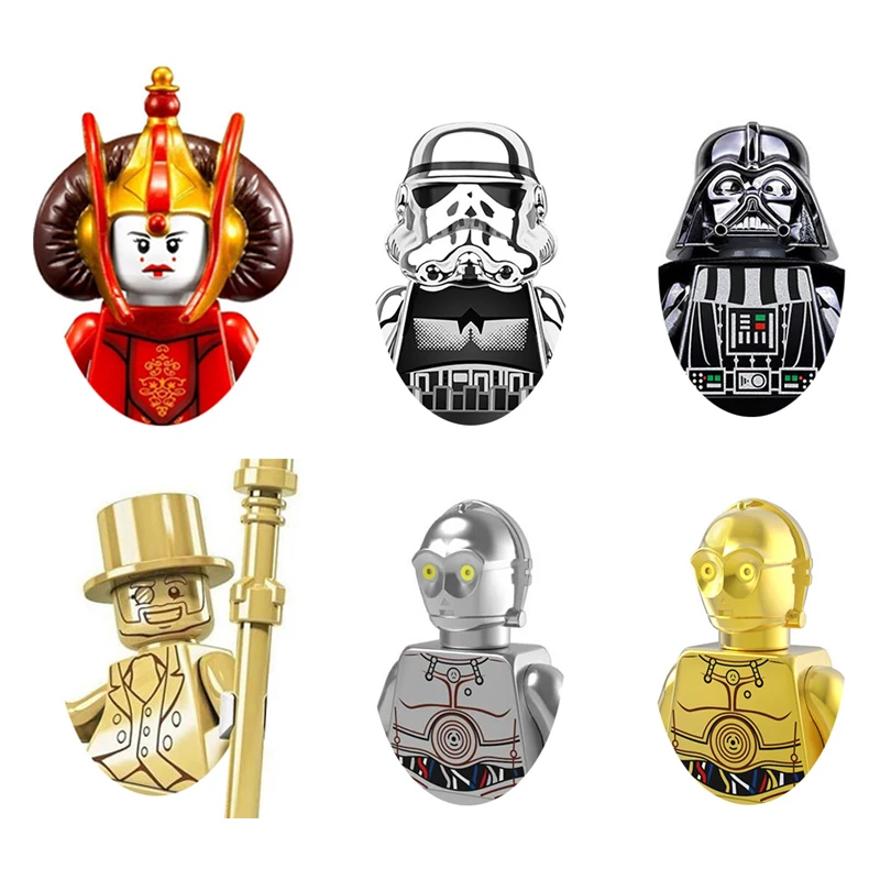 

PG635 PG637 PG638 PG801 PG802 Amidala Electroplate Darth Vader Toy Bricks Assembling Doll Building Blocks Boy Birthday Present