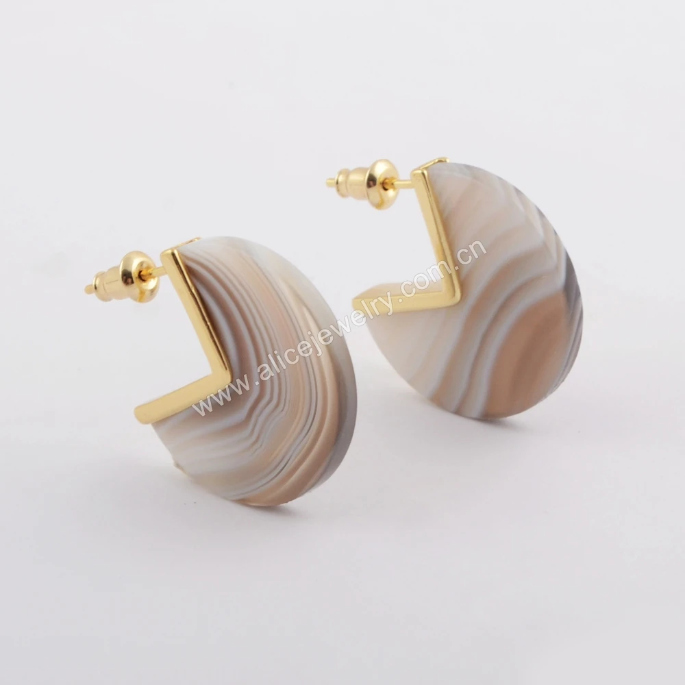 

Женские серьги-гвоздики с натуральным камнем, 5 пар