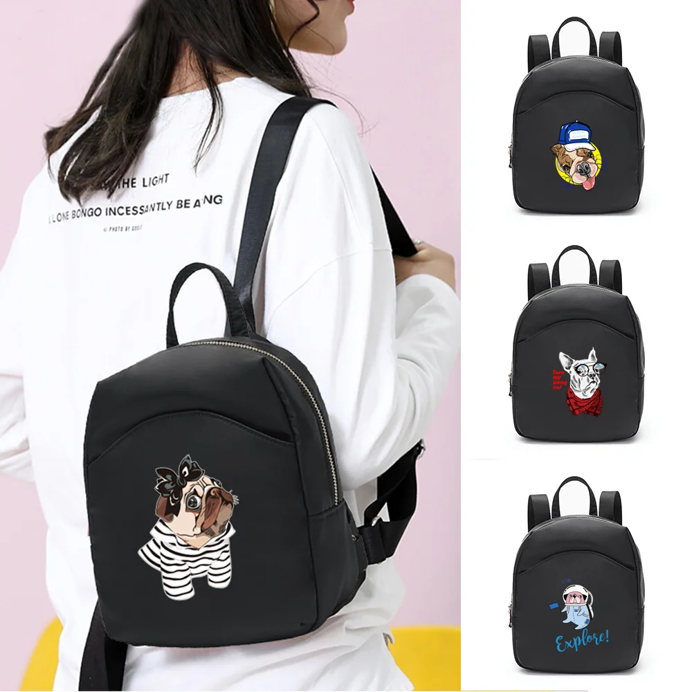 

Дизайнерский легкий школьный рюкзак для женщин, Модный повседневный дорожный ранец для девочек-подростков, органайзер на плечо с принтом милой собаки