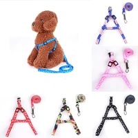 small dog adjustable walking puppy accessories leash set summer chihuahua pet dog bone printing harness