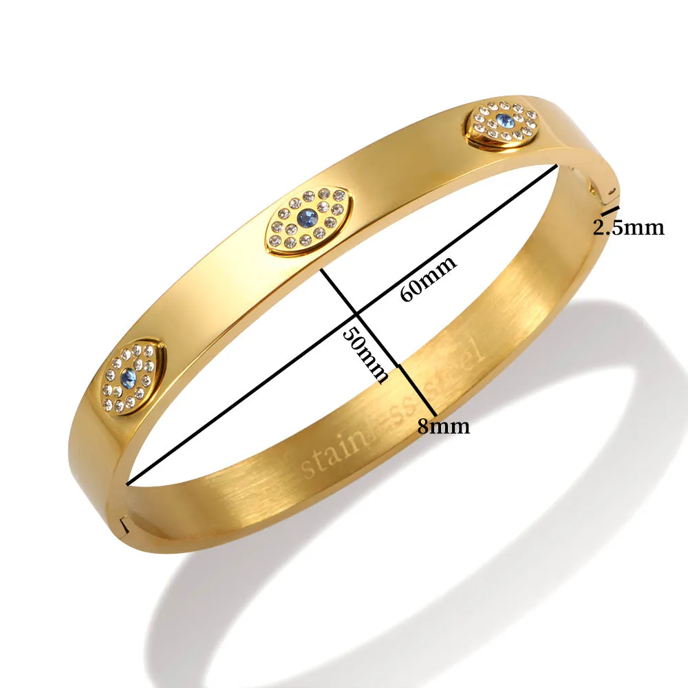 Новый модный браслет с голубыми глазами Роскошный Браслет-манжета кристаллами