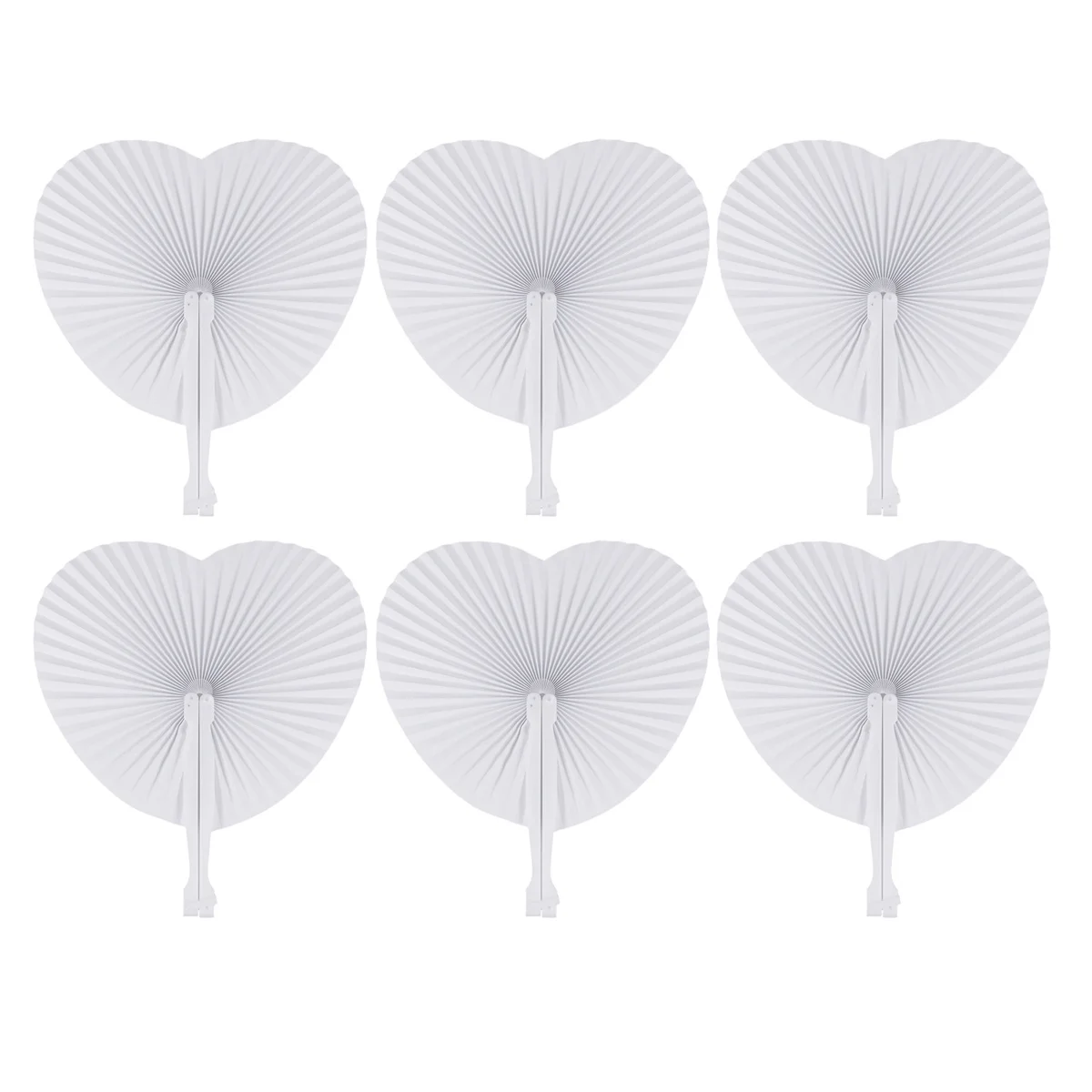 

Fans Fan Paper Folding Hand Handheldwedding Weddings White Blank Bulk Guests Held Party Accordion Heart Foldable Shaped Diy