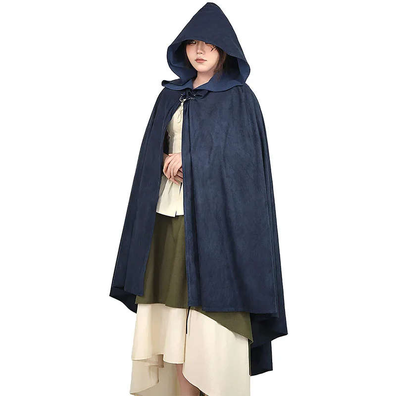 Средневековый готический плащ для взрослых на Хэллоуин зеленая накидка с