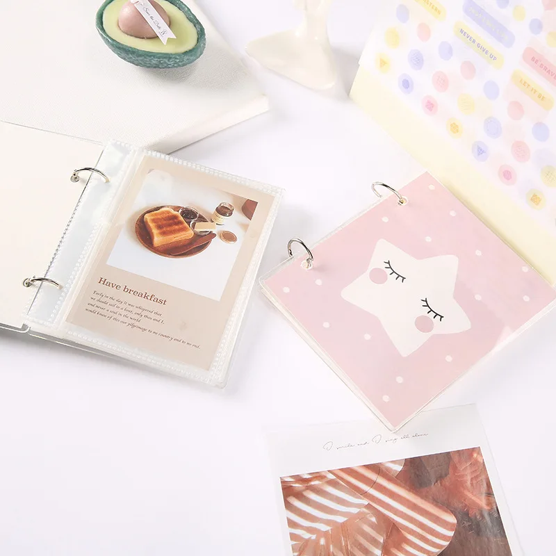 

2-hole Album Three-inch Photo Album Storage PP Loose-leaf Album ID Book Cute Sweet Cartoon Loose-leaf Large Capacity PVC Fashion