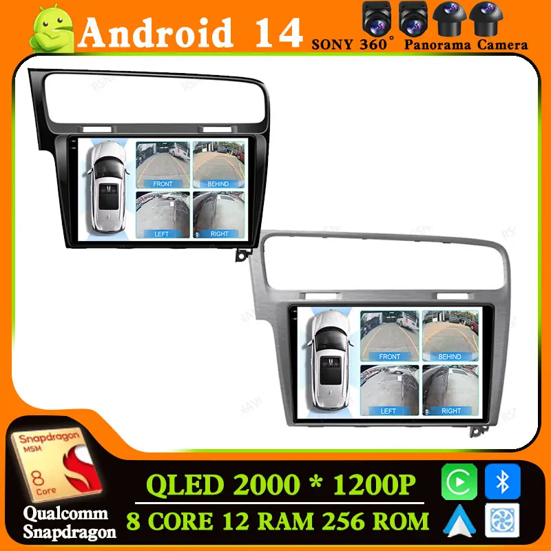 Автомобильная магнитола Andoird 14 для Volkswagen VW Golf 7 MK7 GTI 2011-2021 BT мультимедиа 4G LTE