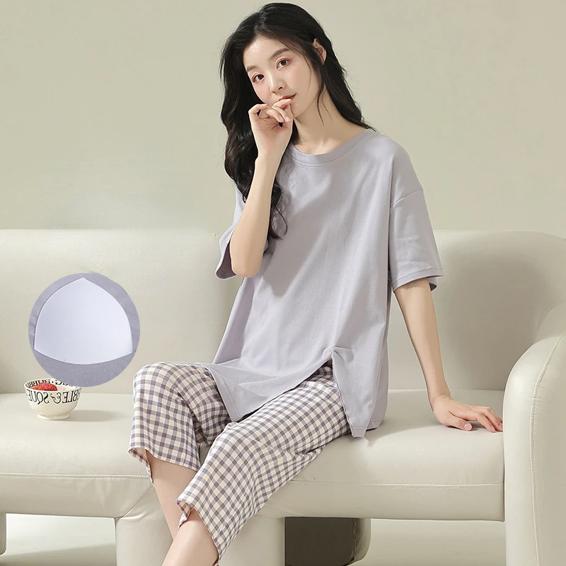 Pajamas for Men's Spring and Summer Ice Silk Short-sleeved Thin Section Cool Feeling Three Pieces Suit Breathable Soft Sleepwear