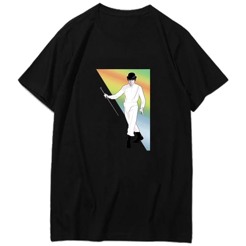 Заводные оранжевые футболки Алекс дрооги ультрафиолетовые Kubrik Korova молоко Uhrwerk с