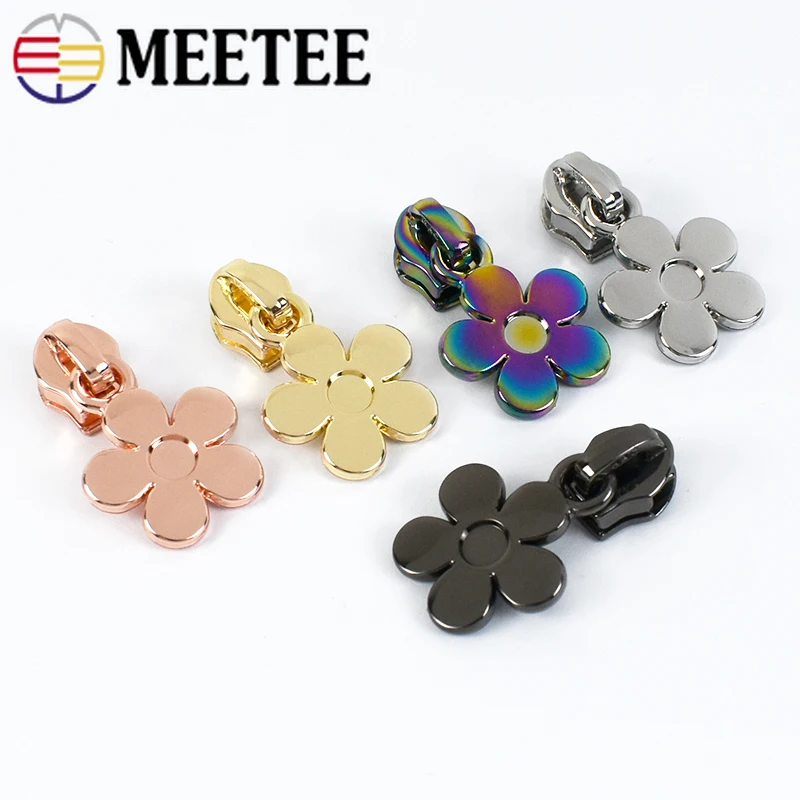 

5Pcs Meetee 5# Zipper Head for Nylon Zips Tapes Clothes Bag Pocket Zippers Puller Slider Repair Kit Zip Pull Sewing Accessories