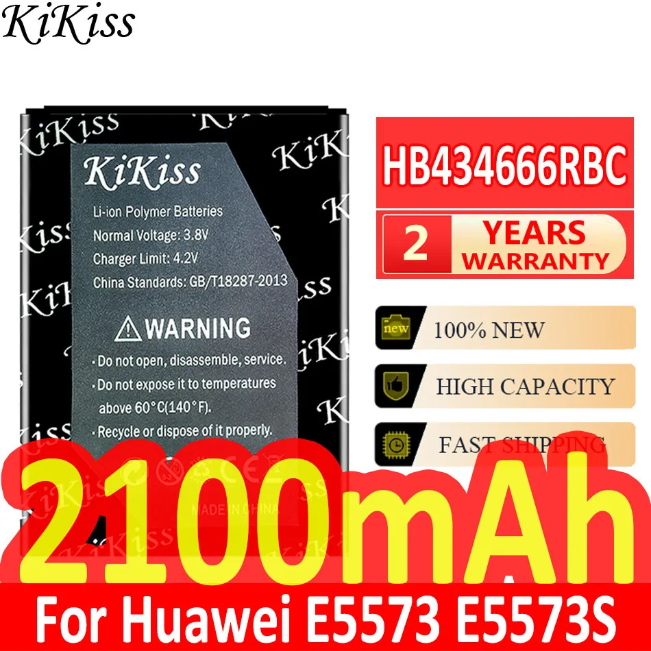 

KiKiss HB434666RBC 2100mAh Battery for Huawei Router E5573 E5573S E5573s-32 E5573s-320 E5573s-606 E5573s-806 Mobile Phone