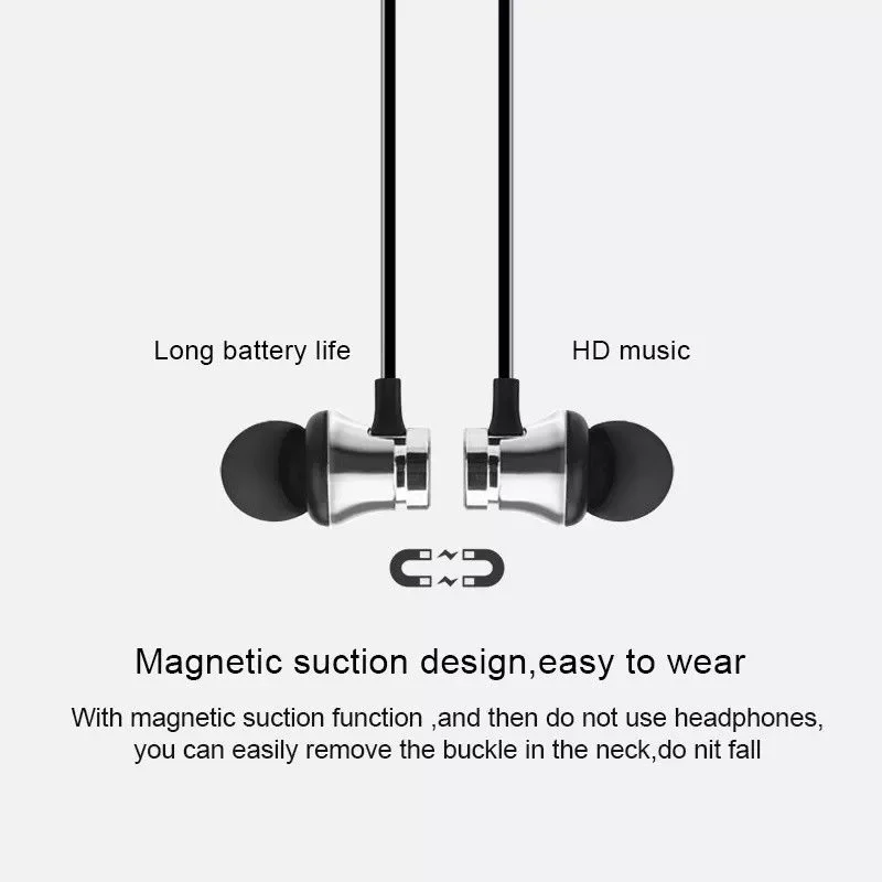 

New in Bluetooth Earphone V4.2 Stereo Sports Waterproof Earbuds Wireless Neckband Headset with Mic for iPhone