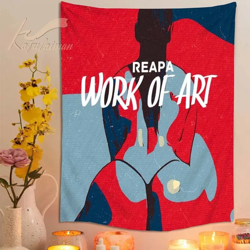 

Vintage Tapestry Wall Hanging Retro Sun Trippy Aesthetic Room Decor Hold Your Hand Home Living Room Rainbow Decoration Mural