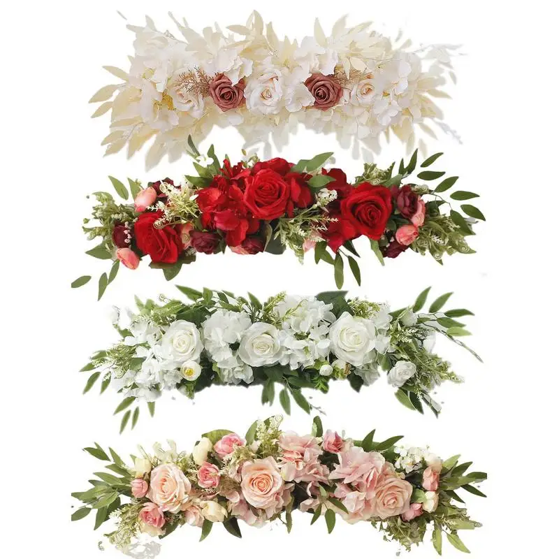 

65CM DIY Wedding Flower Wall Arrangement Supplies Silk Peonies Rose Artificial Floral Row Decor Marriage Iron Arch Backdrop