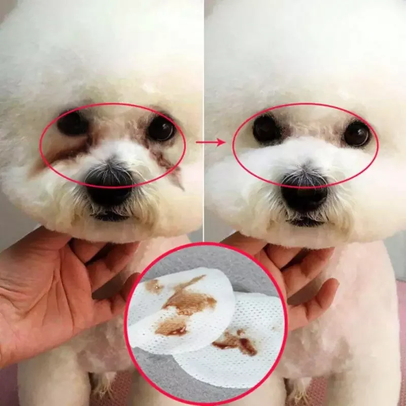 

100PCS Pet Dog Cleaning Pads Facial Paper Towels Pet Eye Wet Wipes Cat Tear Stain Remover Cleaning Paper Towels Eye Wet Wipes