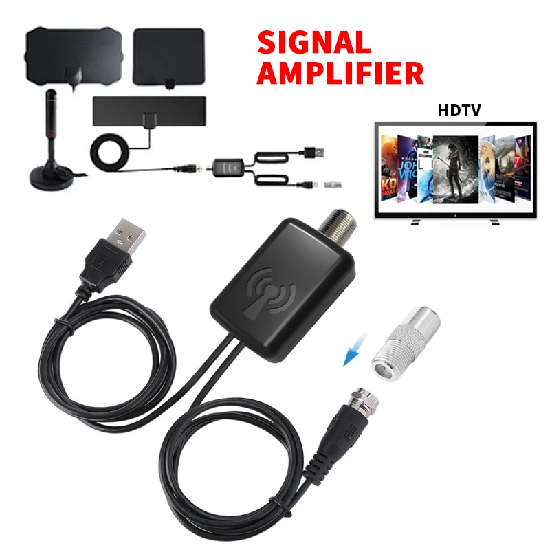 

25db Lna Hdtv Digital Signal Amplifier Universal Digital Antenna Tv Booster Low-latency Tv Antenna Signal Amplifier High Quality