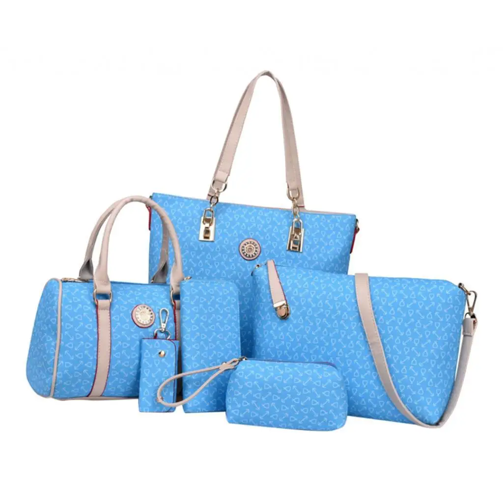 Модные 6 шт./компл. кожаные сумки набор через плечо для ключей