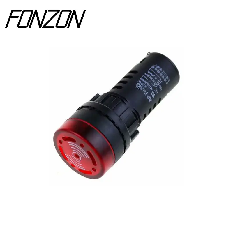 1 шт. 22 мм зуммер 12 В 24 В 110 В 220 В 380 В вспышка сигнальная лампа красный светодиод активный зуммер звуковой сигнал индикатор