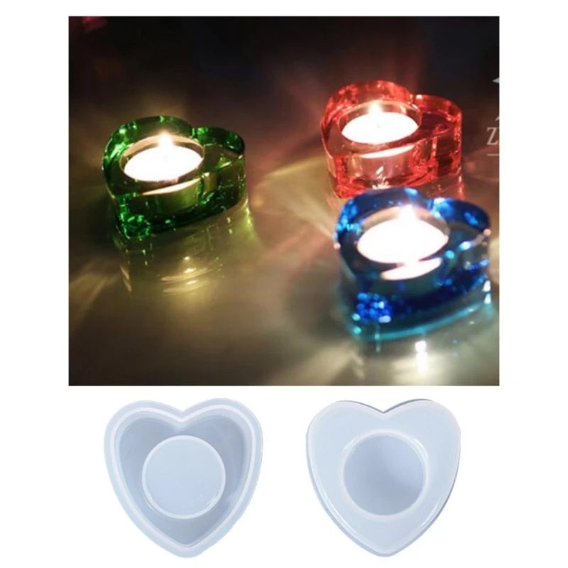 

Heart Candle Holder Molds Silicone Candlestick Molds DIY Jewelry Organizer Tray Mold Lipstick Holder Mold for DIY Crafts