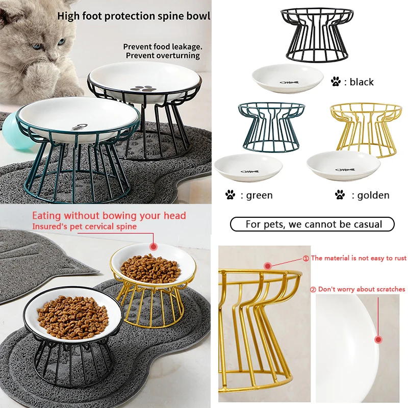 

Ceramic Stand Raised Dogs Bowl Treats Pet Water Bowl Feeding Accessories Food Outdoor For Supplies Drinking Doggie New Cat Cats