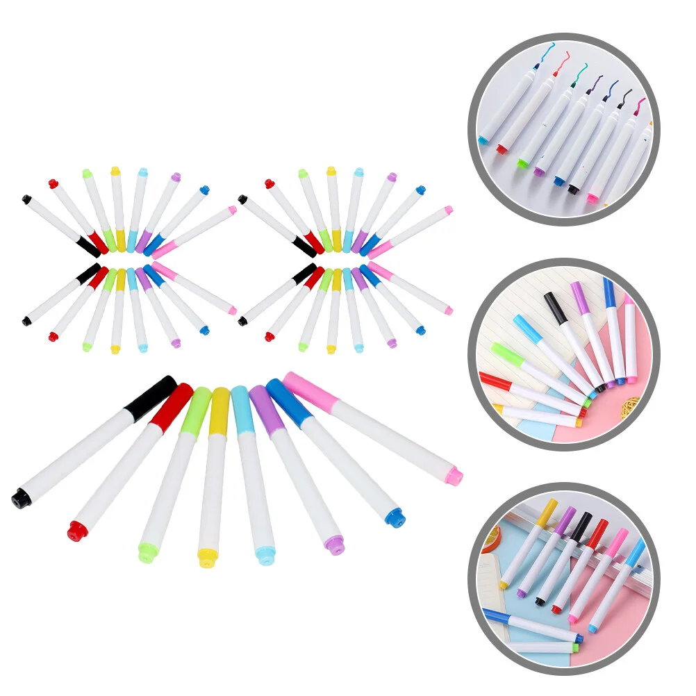 

40 Pcs Office Supplies Fine Tip Marker Pens Whiteboard School Supply Plastic Children Painting Portable Markers