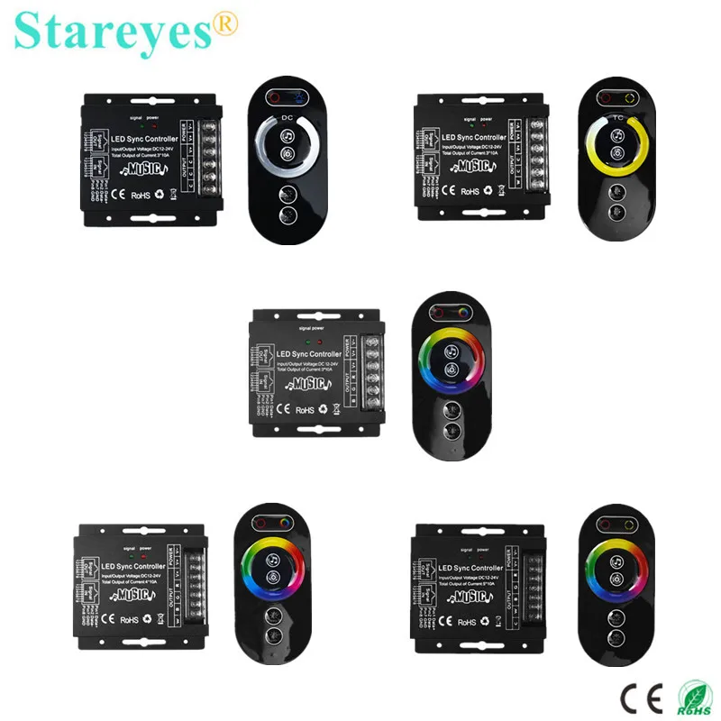 

RF 433 Remote Controller Touch Screen Remote Control Music Activated receiver Single color dimmer CCT RGB RGBW RGBCCT LED strip