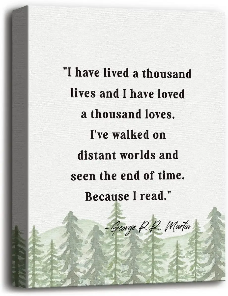 Настенное искусство на холсте декор с цитатой Джордж Р.Р. Марн - Have Lved A Thousand Lves