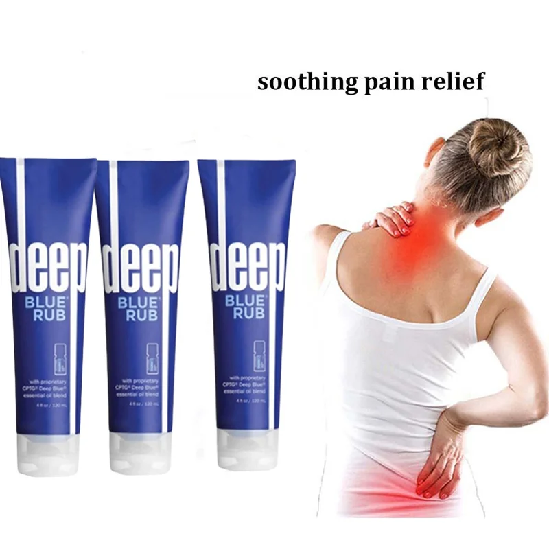 

3pcs Deep Blue Rub With Proprietary Essential Oil 120ml To Relieve Body Pain In Muscles And Joints Massage Cream Body Care