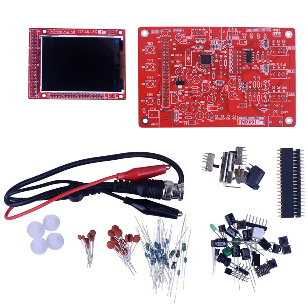 

DSO138 DIY Digital Oscilloscope Kit With Probe 1Msps 12Bit Time Sampling Rate 2.4inch TFT Display Screen Instrumentation Tool