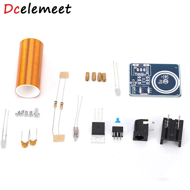 

BD243 Mini Tesla Coil Kit Magic Props DIY Parts Empty Lights Technology Diy Electronics BD243C DIY Mini Tesla Coil Module