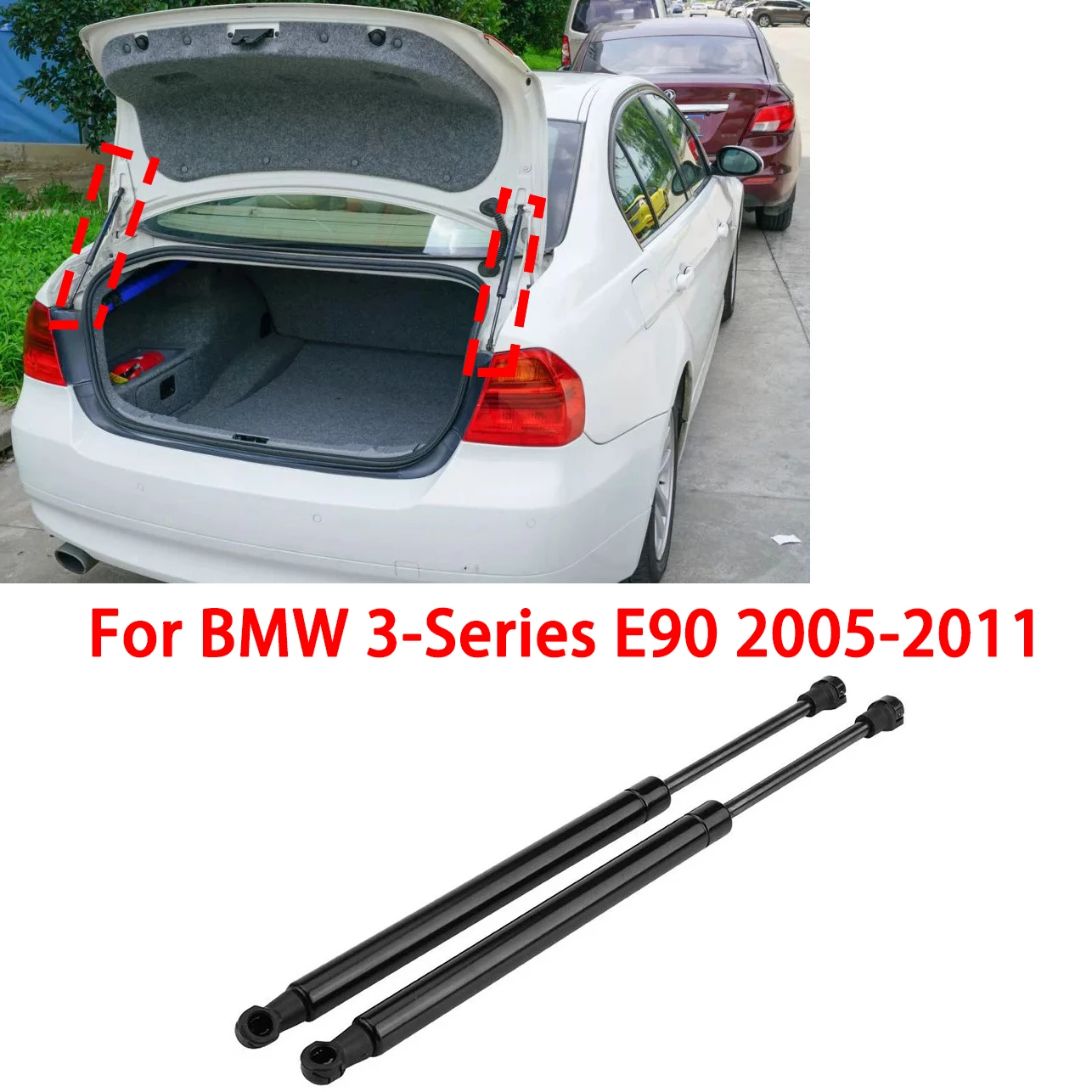 Фото Опорные стойки багажника E90 для BMW E90, газовая пружина задней двери, опора багажника, гидравлический стержень 51247060623 №1