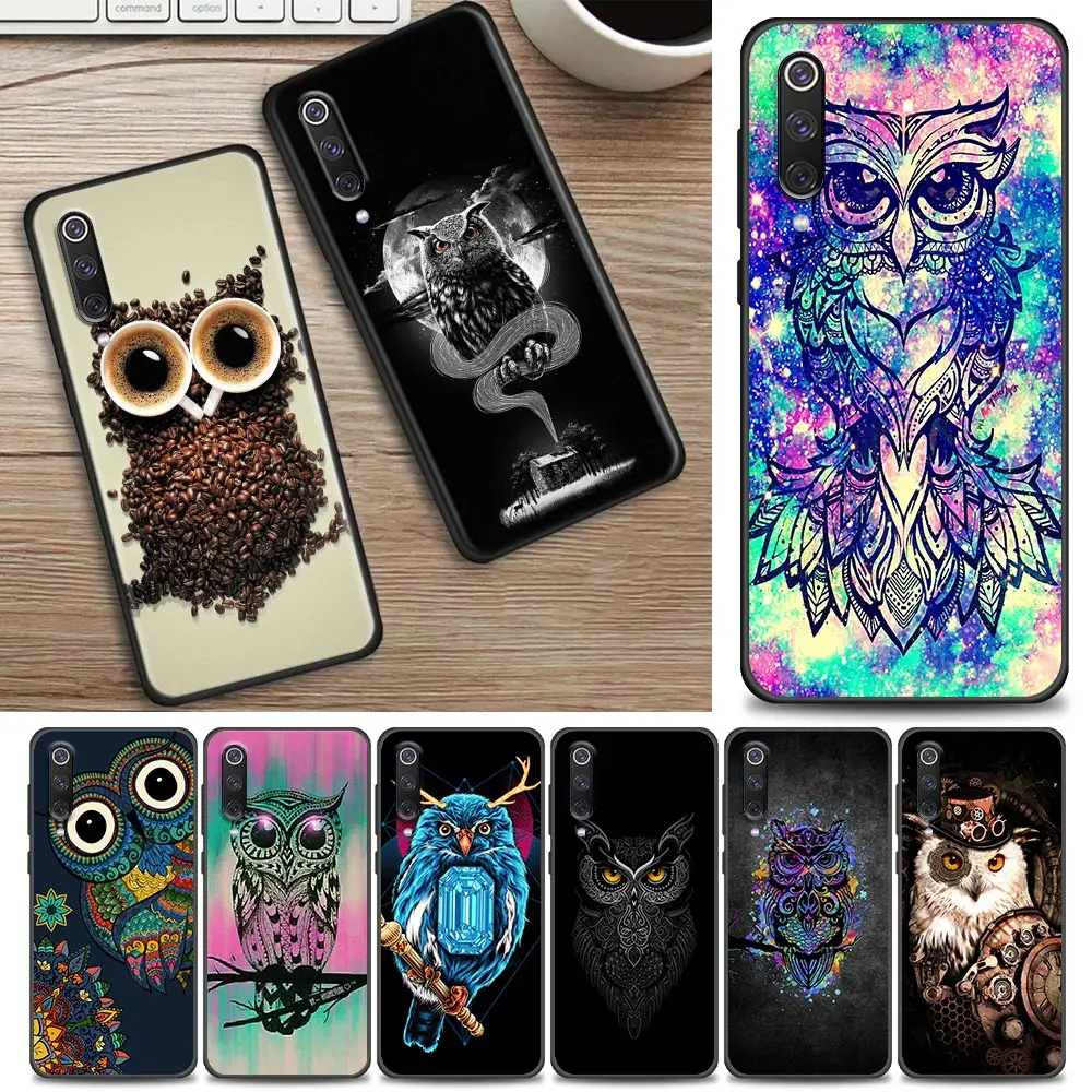 

Cartoon Cute Owl Art Cover Funda Coque Phone Case For Xiaomi A2 8 9 SE 9T CC9 CC9E 10 10T 10S Note 10 Lite Pro 5G Carcasa Case