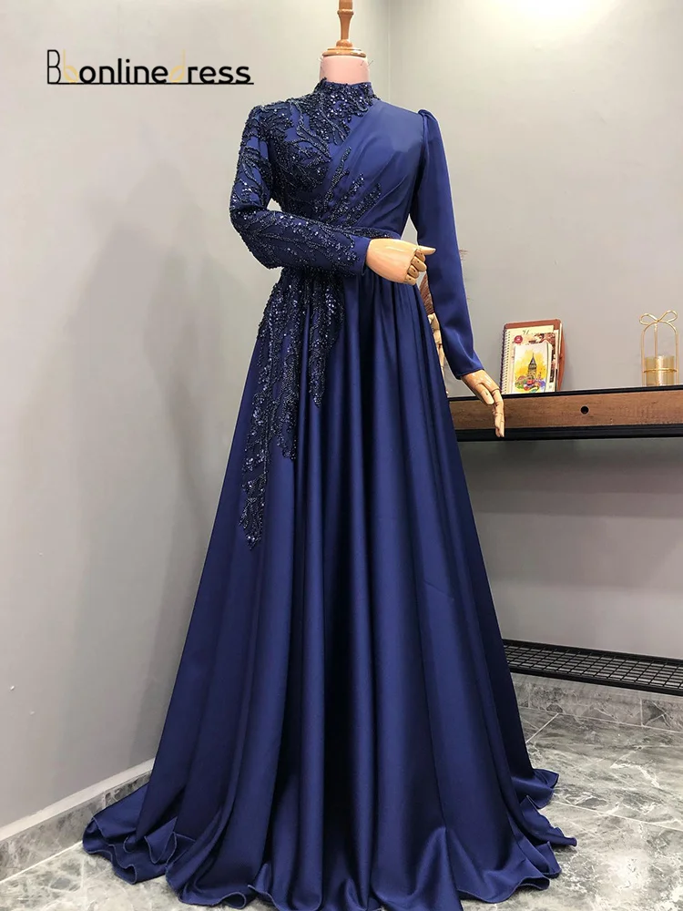 

Bbonlinedress, вечернее платье, Марокканское кафтан, аппликация, официальное платье, Арабский Дубай, бисер, мусульманское платье для выпускного вечера, платье с длинными рукавами для выпускного вечера