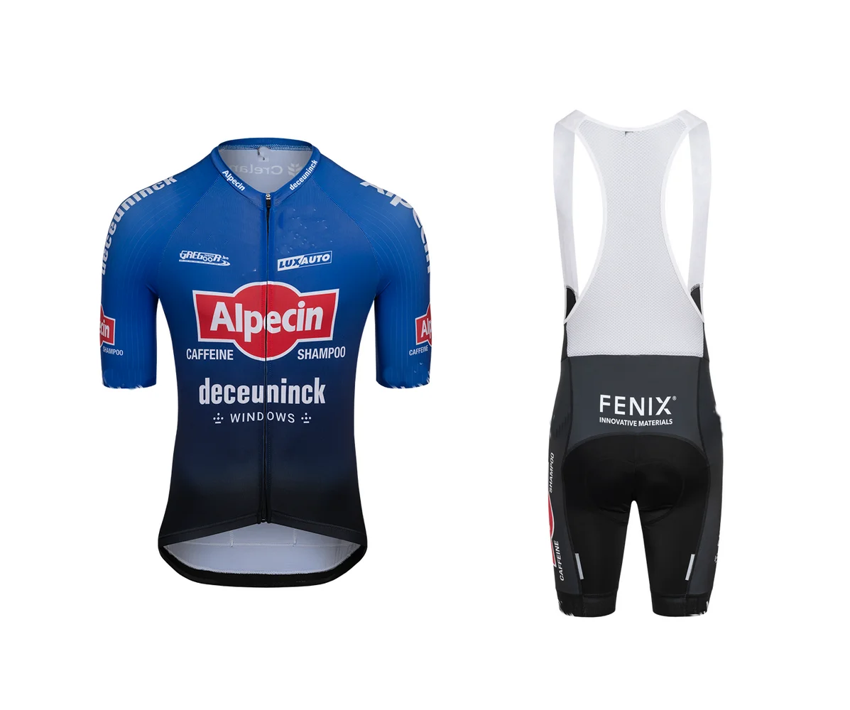 

Велосипедная футболка с коротким рукавом и шорты-комбинезон с лазерной вырезанкой 2022 ALPECIN Deceuninck TEAM TDF, летняя одежда для велоспорта