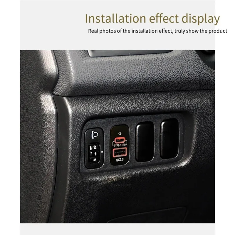 Фото Двойное USB-устройство для быстрой зарядки Type-C PD + QC3.0 для Outlander Lancer EX Pajero Sport ASX V73 V93 V97 №4