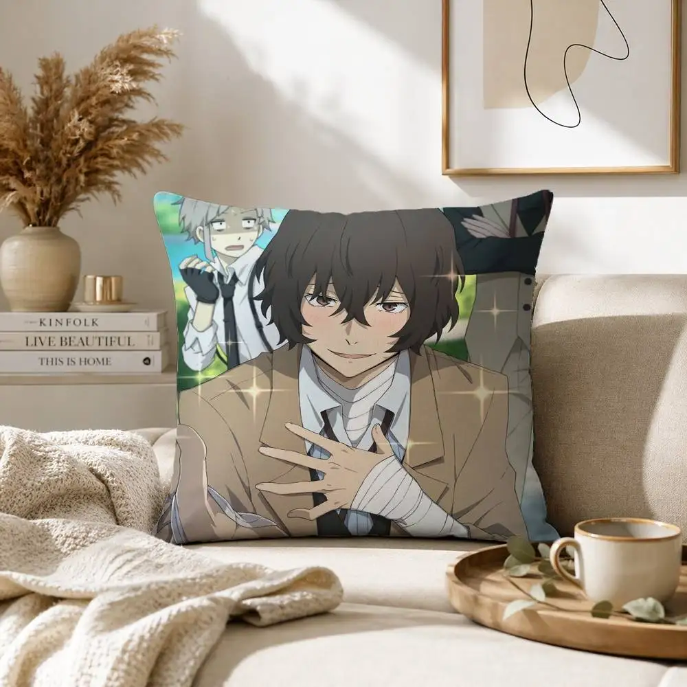 Фото Наволочка Bungo Stray Dogs dazai osamu для дивана, гостиной, домашнего офиса, декоративный защитный чехол №4