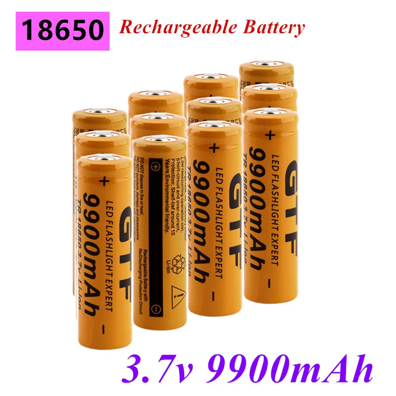 

2022 100%New 18650 Battery 3.7V 9900 MAH Rechargeable Lithium Ion Battery Is A New High-quality LED Hot Flashlight