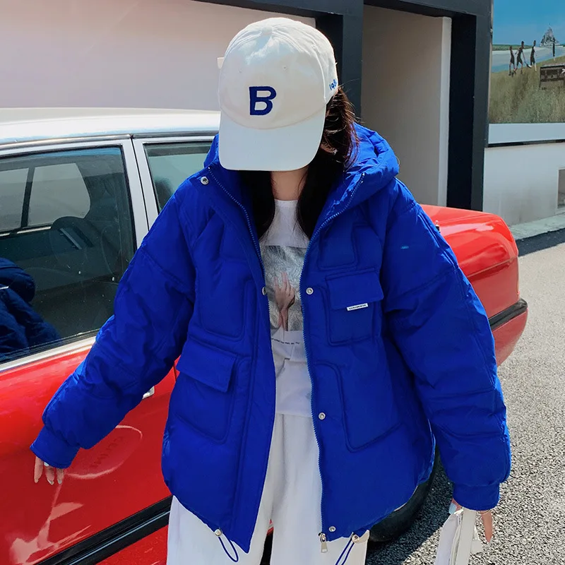 Women's Short Parka Winter Warmth Down Cotton Padded Jacket Korean Fashion Plus Size Loose Leisure Coat Jacket New