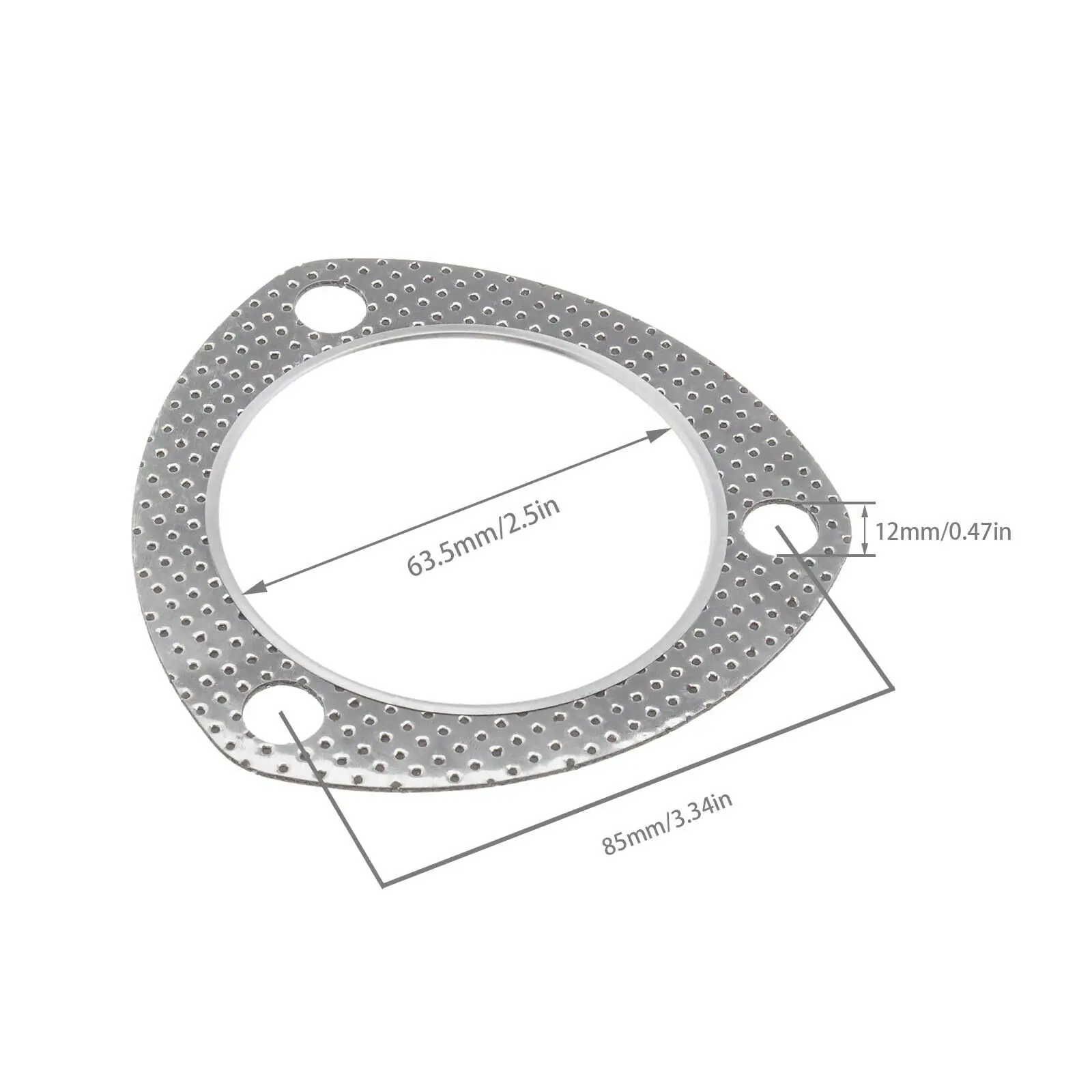 

2x 2.5" Car Exterior Parts Exhaust Header Down Pipe Manifold Collector Flange Exhaust Gasket 3 Bolt Aluminum Equippments