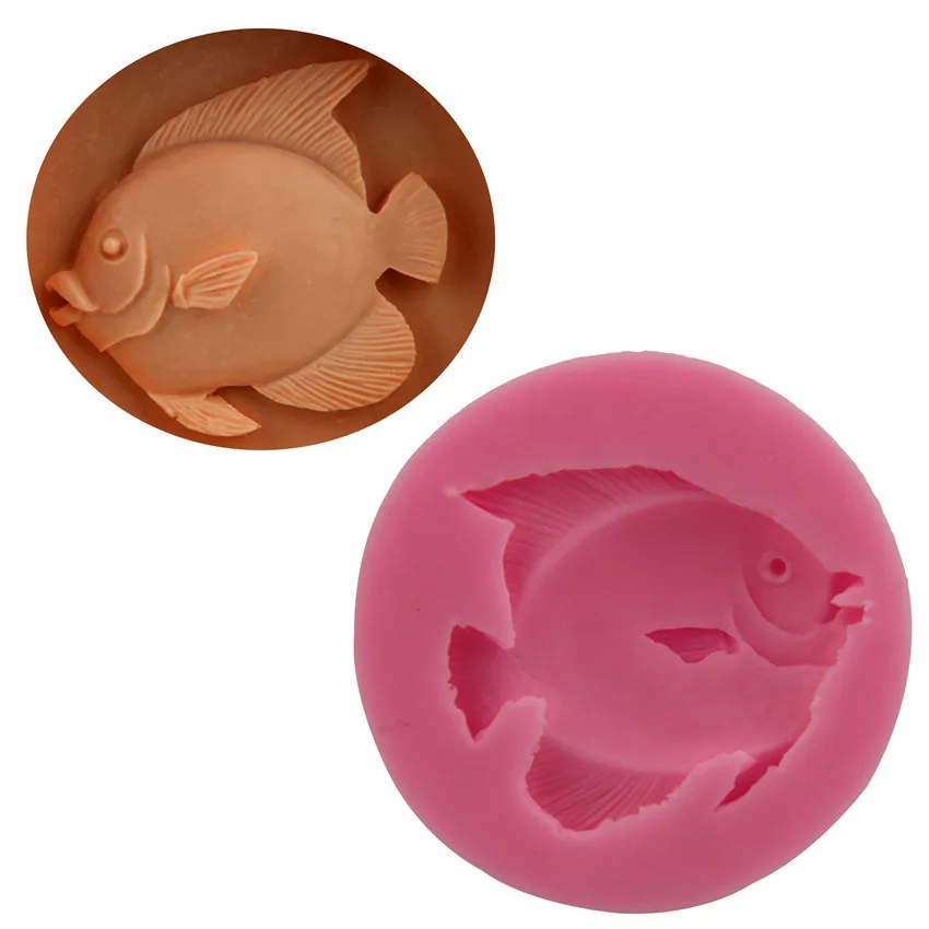 

New Marine Fish-shaped Fondant Cake Mold Cake Mold Kitchen Fondant Tool Baking DIY Silicone Appliance