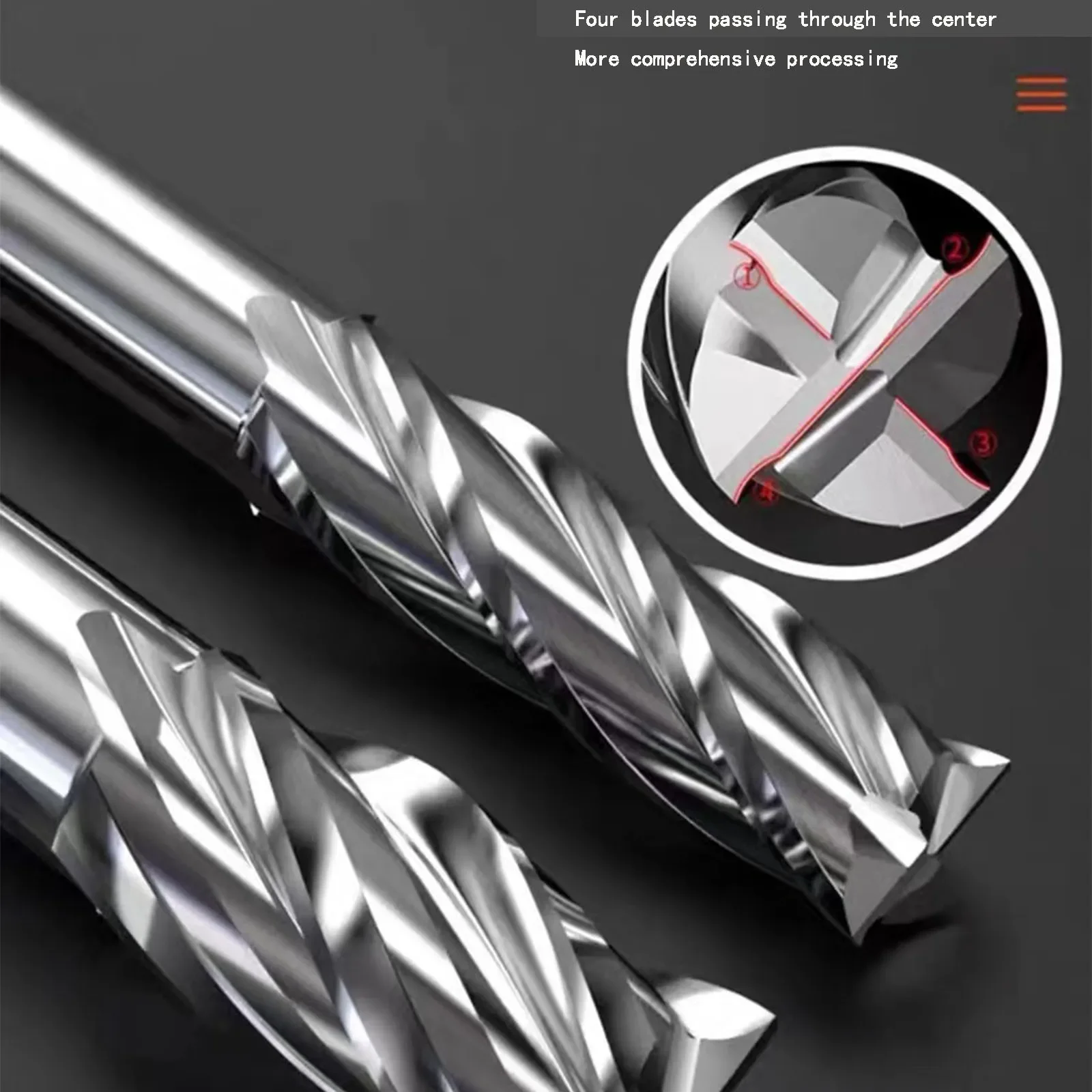 HRC35 ° 4-зубая концевая фреза из быстрорежущей стали для дерева алюминия чугуна