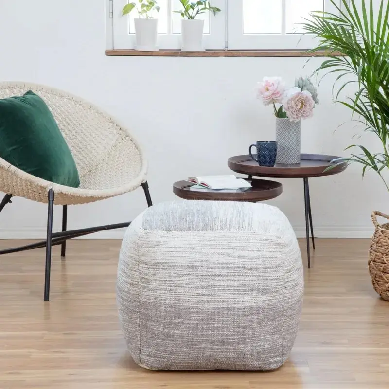 

Halifax 20" x 20" x 20" Gray & Ivory Pouf