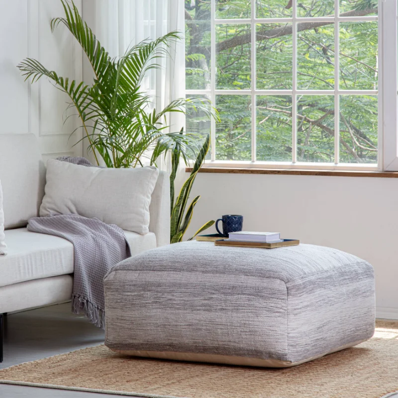 

Anji Mountain Cotton Polyester Square Poufs