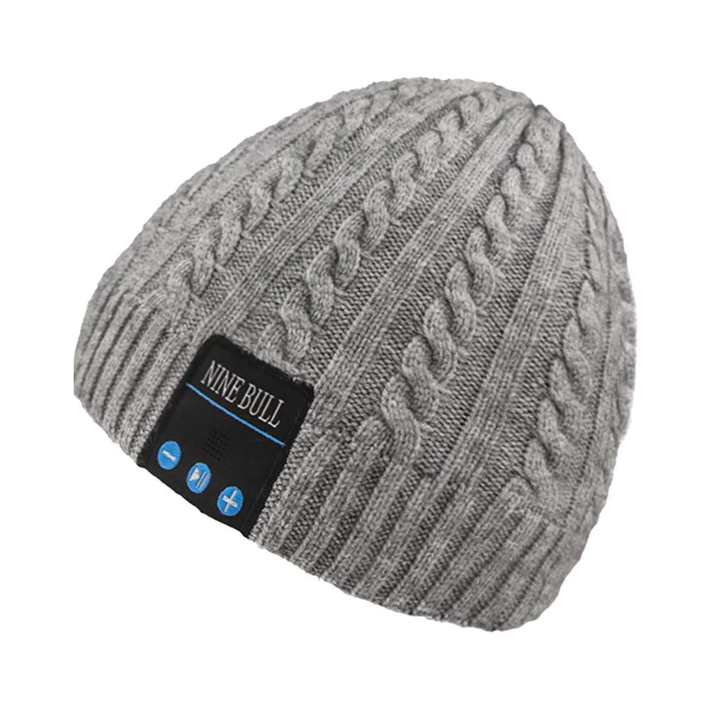 

Men Women Running Winter Warm Volume Adjustable Wireless Headphone Knitted Washable Music Cap HD Stereo Beanie