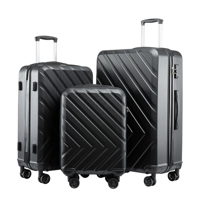 

New 3PCS Set 20''24/28 Inch Rolling Luggage Set Travel Suitcase On Wheels Trolley Luggage Bag ABS+PC Case For Business