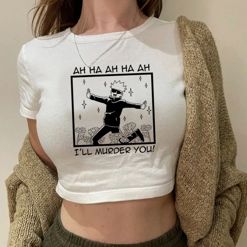 Jujutsu Kaisen Gojo укороченный топ Эстетический y2k babydoll милый gyaru shoujo стиль девушки в