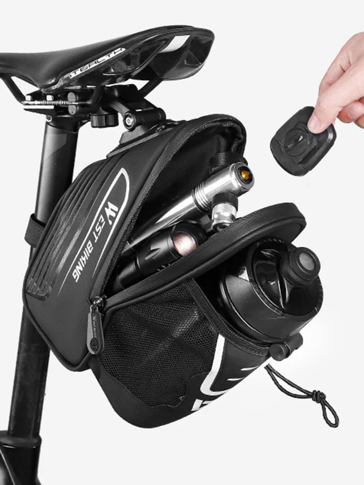 

Cycling Bottle Tail Bag Bike Seat Bag with Bottle Holder Cycling Bags Water Bottle Pouch Bicycle Tail Pocket with Reflective