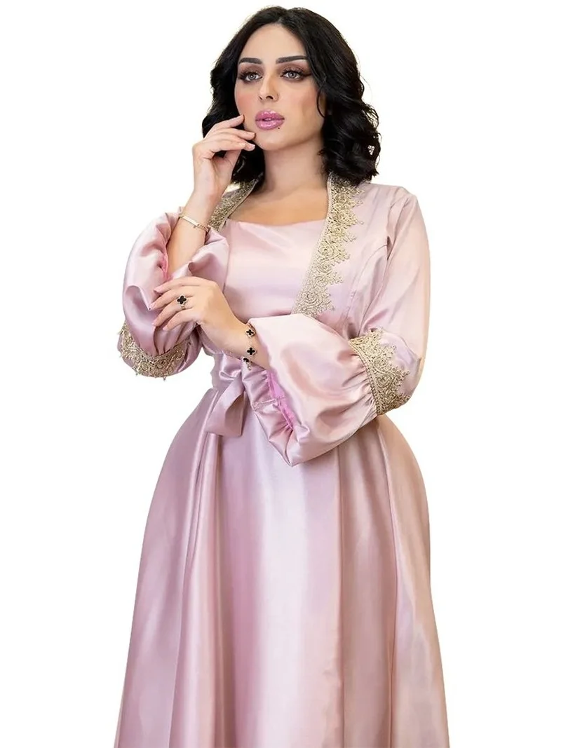 Abaya Islam Muslim Dress Women Lantern Sleeve Ankle Length Robes Fashion New Elegant Arab Dubai Jalabiya Ramadan Muslim Dresses